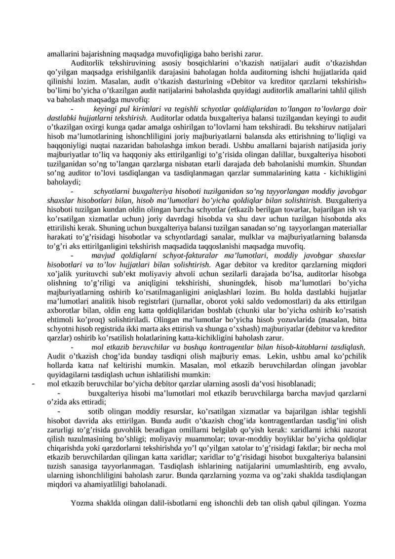 AUDITORLIK TEKSHIRUVINING YAKUNIY BOSQICHI 2