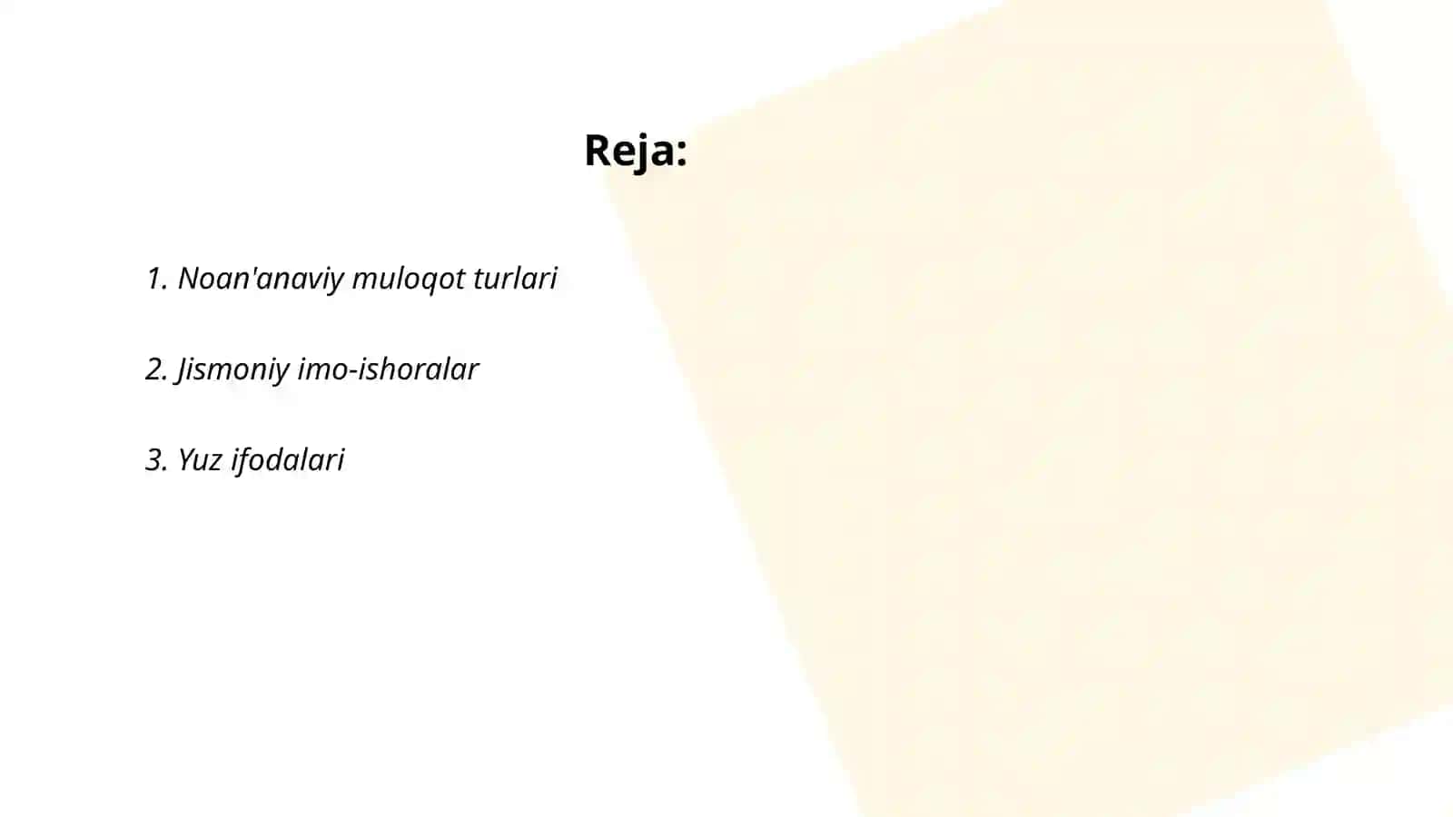 Noverbal muloqot asoslari 2