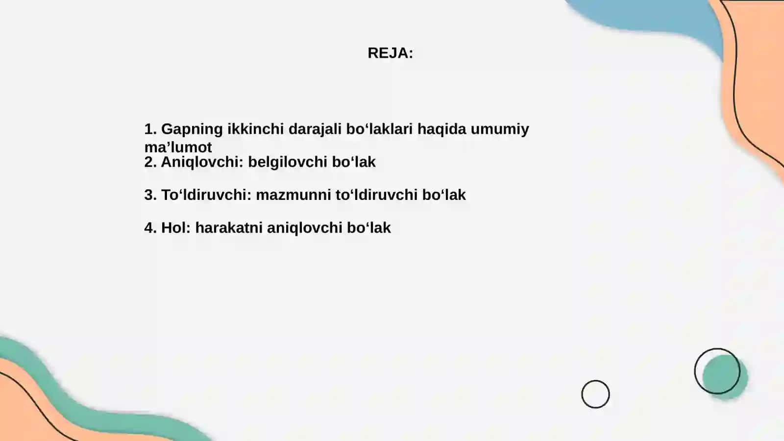 Gapning ikkinchi darajali boʻlaklari 2