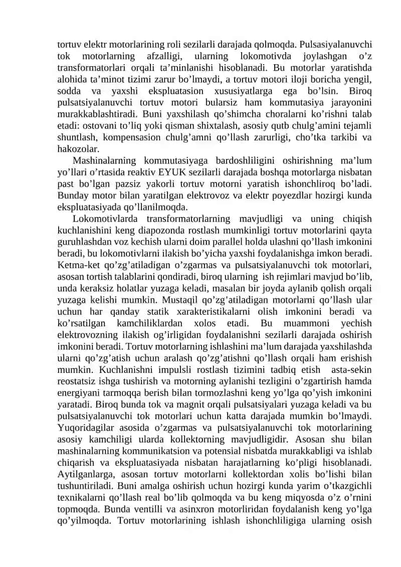Ma’ruza. Tоrtuv elеktr mаshinаsоzligidа аsоsiy muаmmоlаr vа yo’nаlishlаr 2