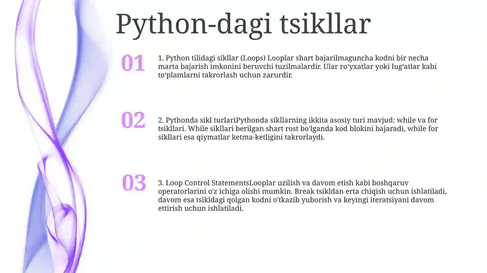 Python-dagi tsikllar 2