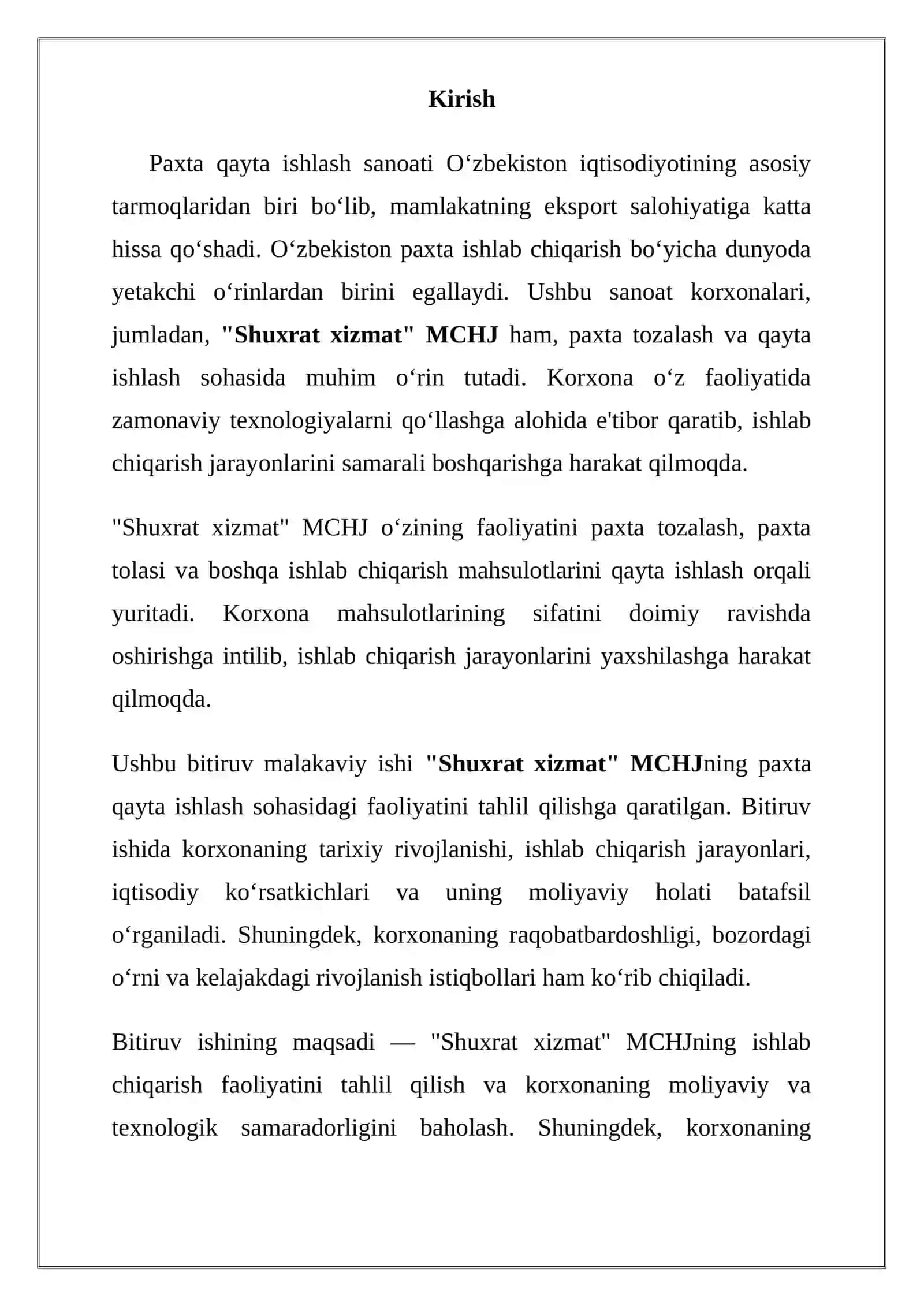 Paxta qayta ishlash texnologiyasi 2