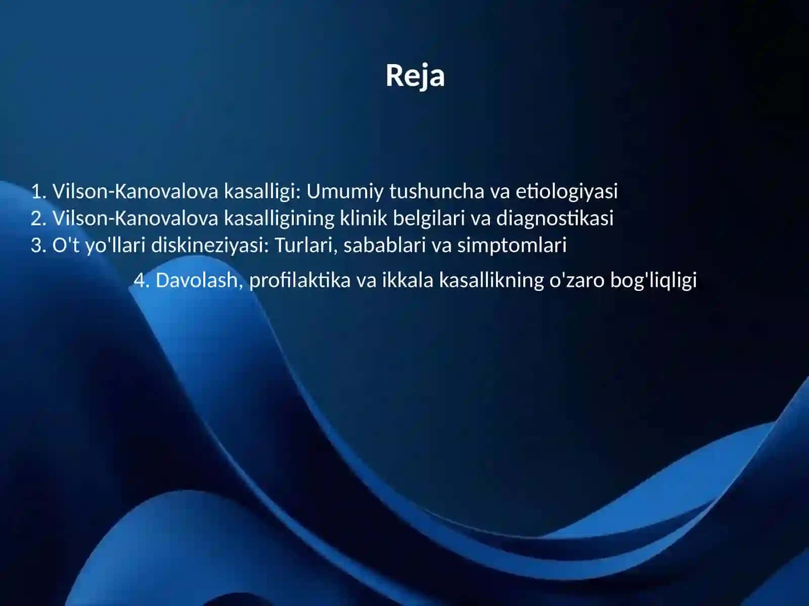 Vilson-Kanovalova kasalligi. O't yo'llari diskineziyasi 2