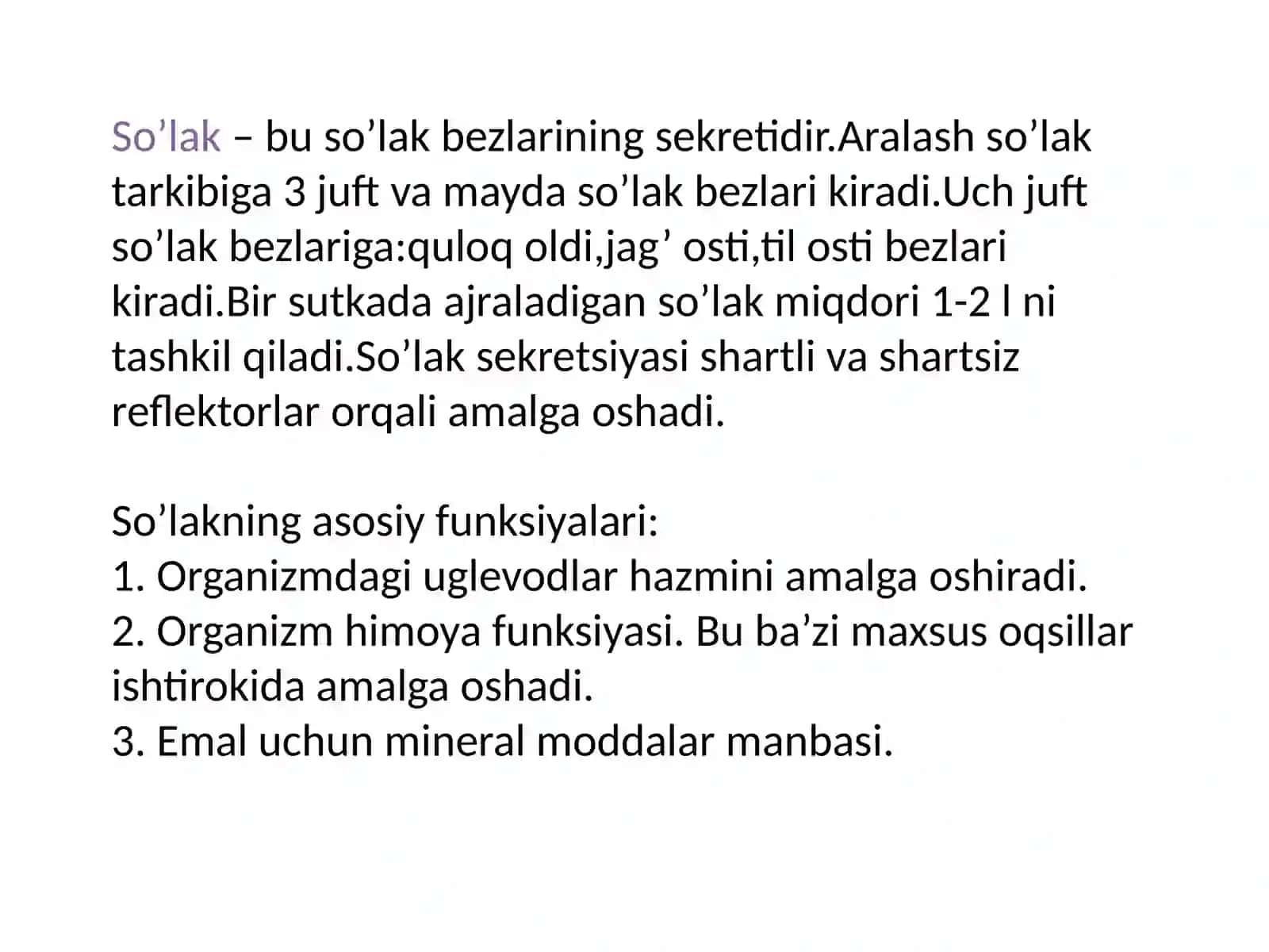 Oshqozon-ichak tizimi biokimyosi 2