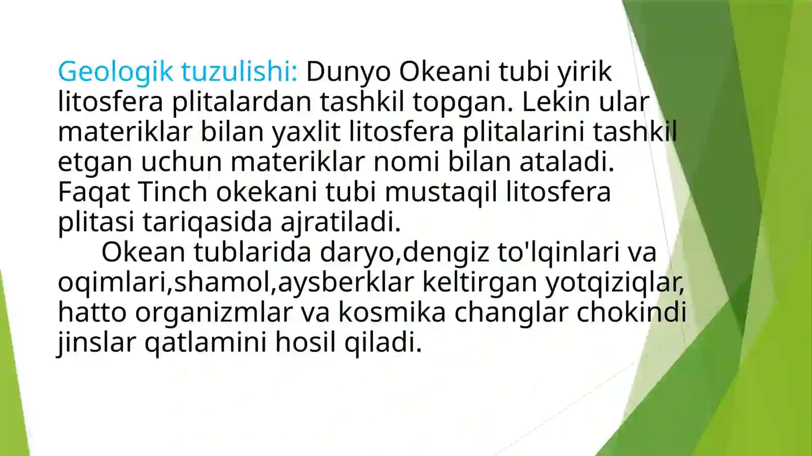 Geologik tuzulishi va relyefi 2
