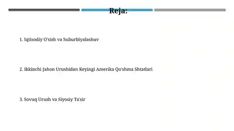 AQSH 2- JAHON URUSHIDAN KEYINGI YILLARDA 2