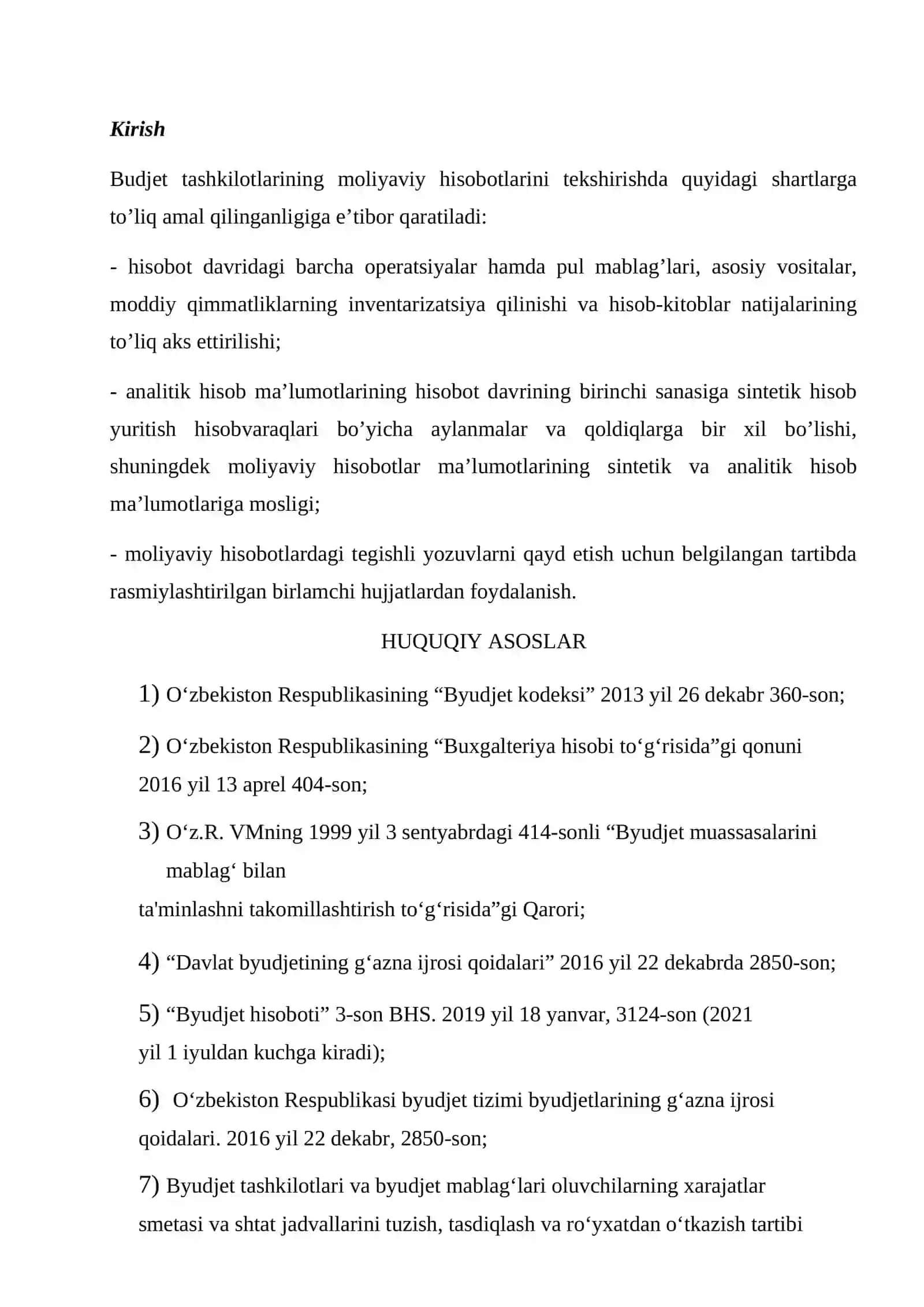Byudjet tashkilotlarida yakuniy moliyaviy natijalar hisobi 2