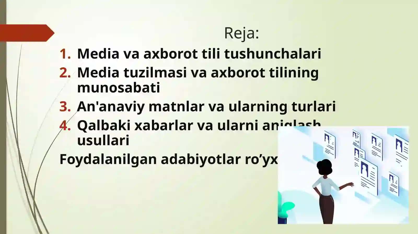 Media va axborot tili, media va an’anaviy matnlarni o’qish 2
