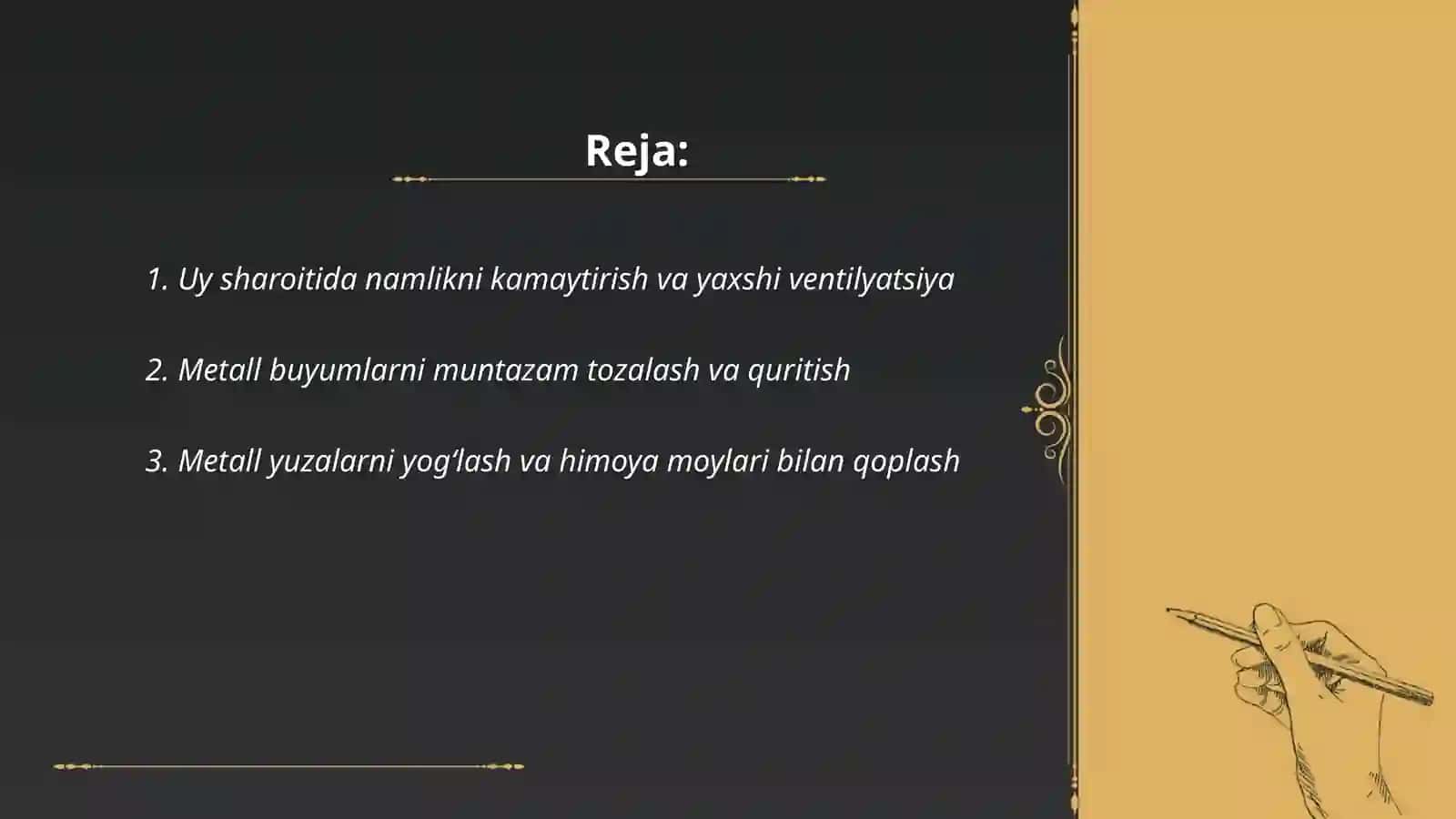Uyda korroziyani kamaytirish usullari 2