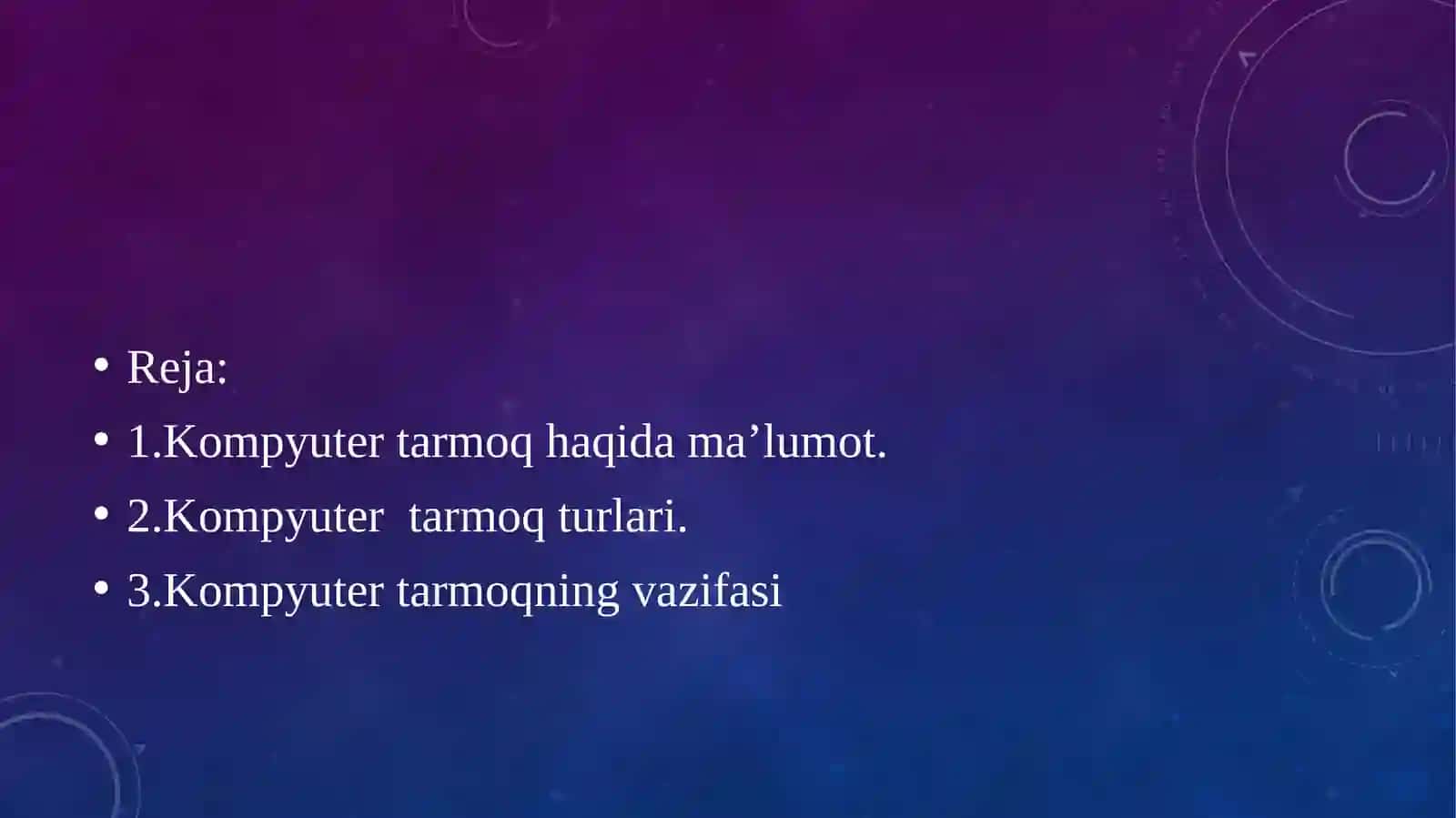 Kompyuter tarmoq haqida ma'lumot 2