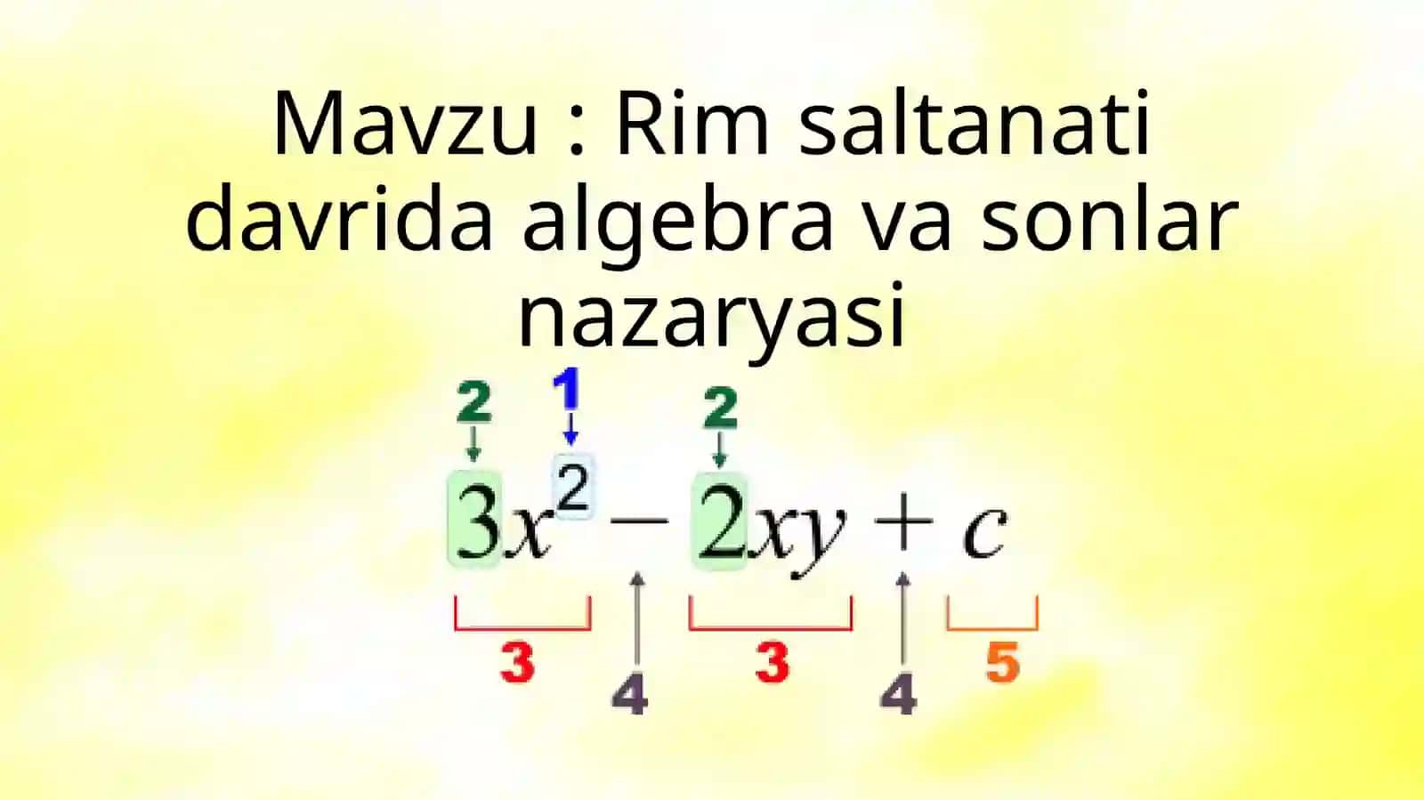 Rim saltanati davrida algebra va sonlar nazaryasi 2