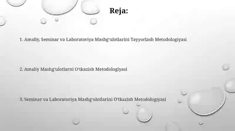 Amaliy, Seminar va Laboratoriya Mashgʻulotlarini Tayyorlash Metodologiyasi 2