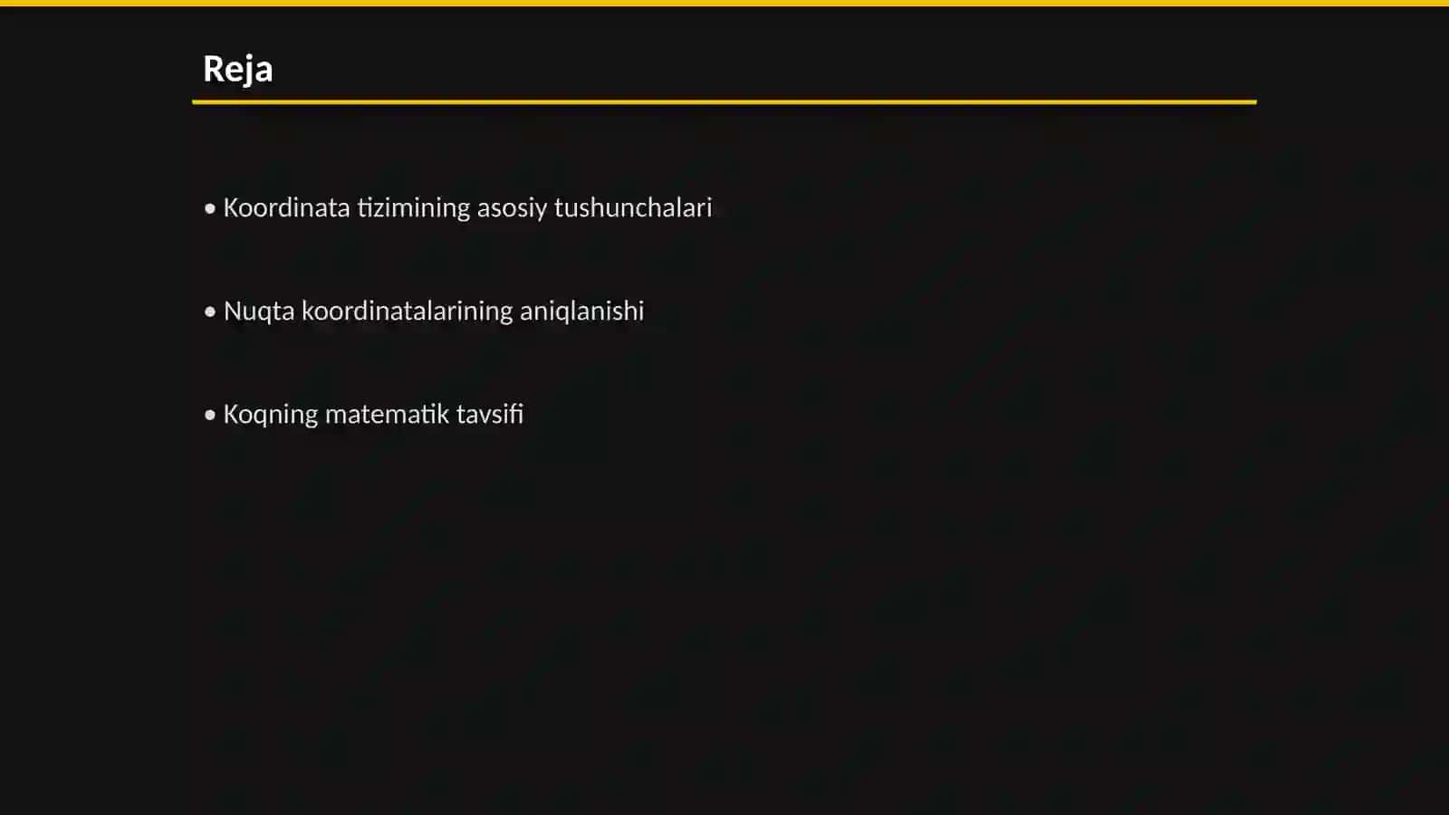 Koordinata tizimining asosiy tushunchalari 2