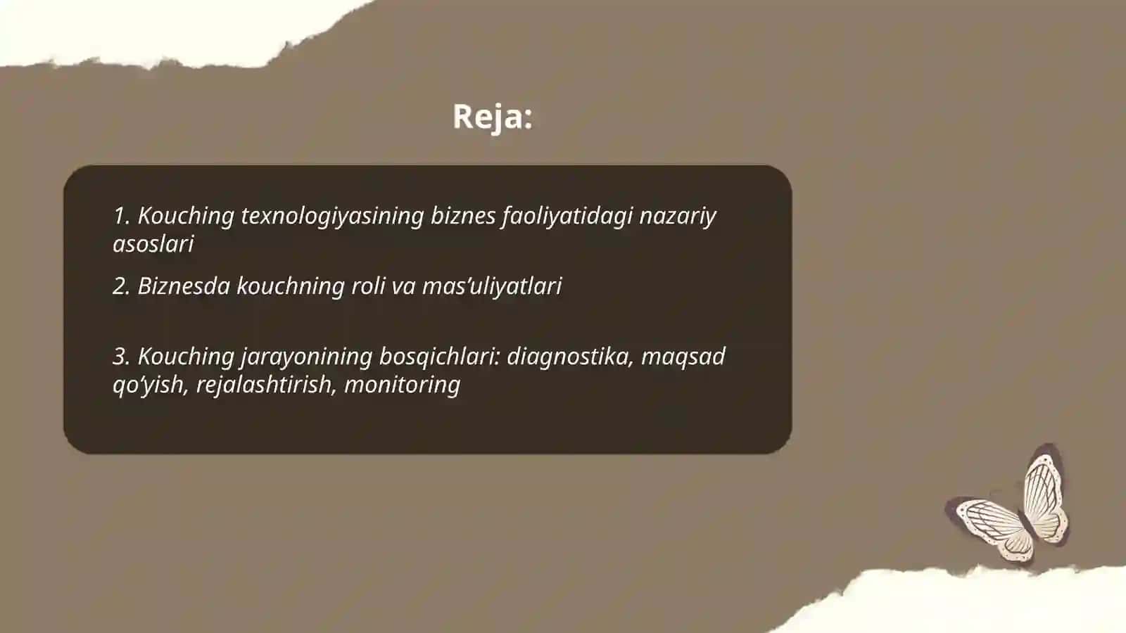 Kouchning texnalogiyasi biznes faoliyatida 2