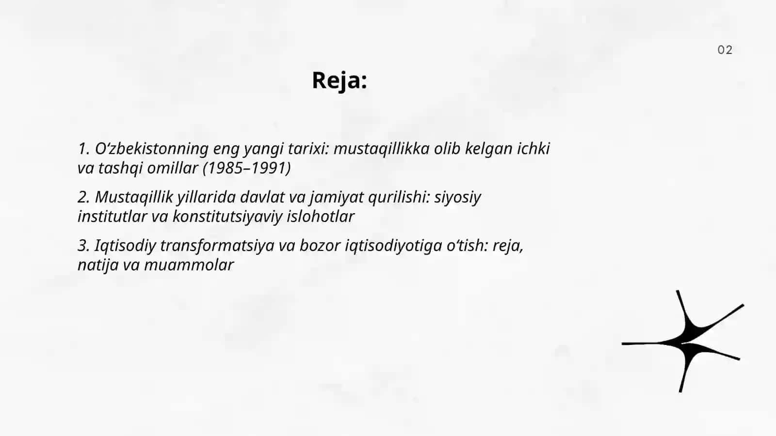 Oʻzbekistonning eng yangi tarixi, oʻquv faning predmeti maqsadi va vazifalari nazariy metodologik tamoyillari 2