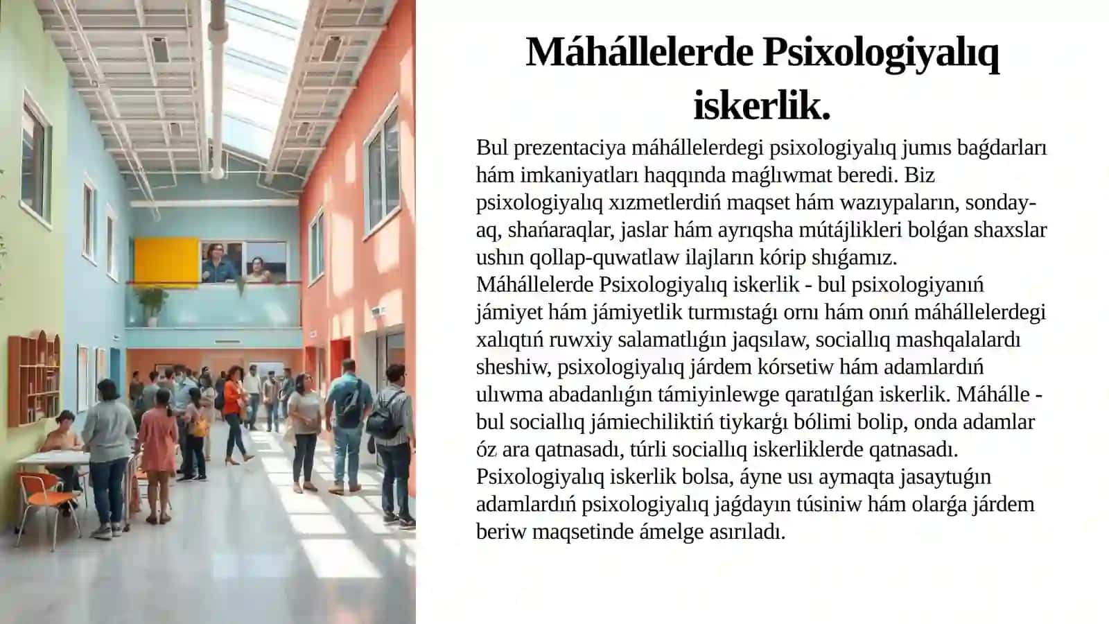 Máhállelerde Psixologiyalıq iskerlik 2