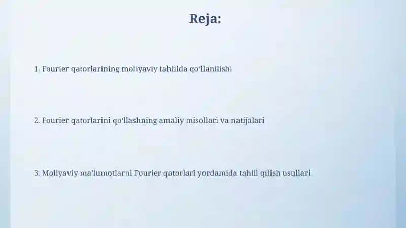 Fourier qatorlarini tahlil qilish 2