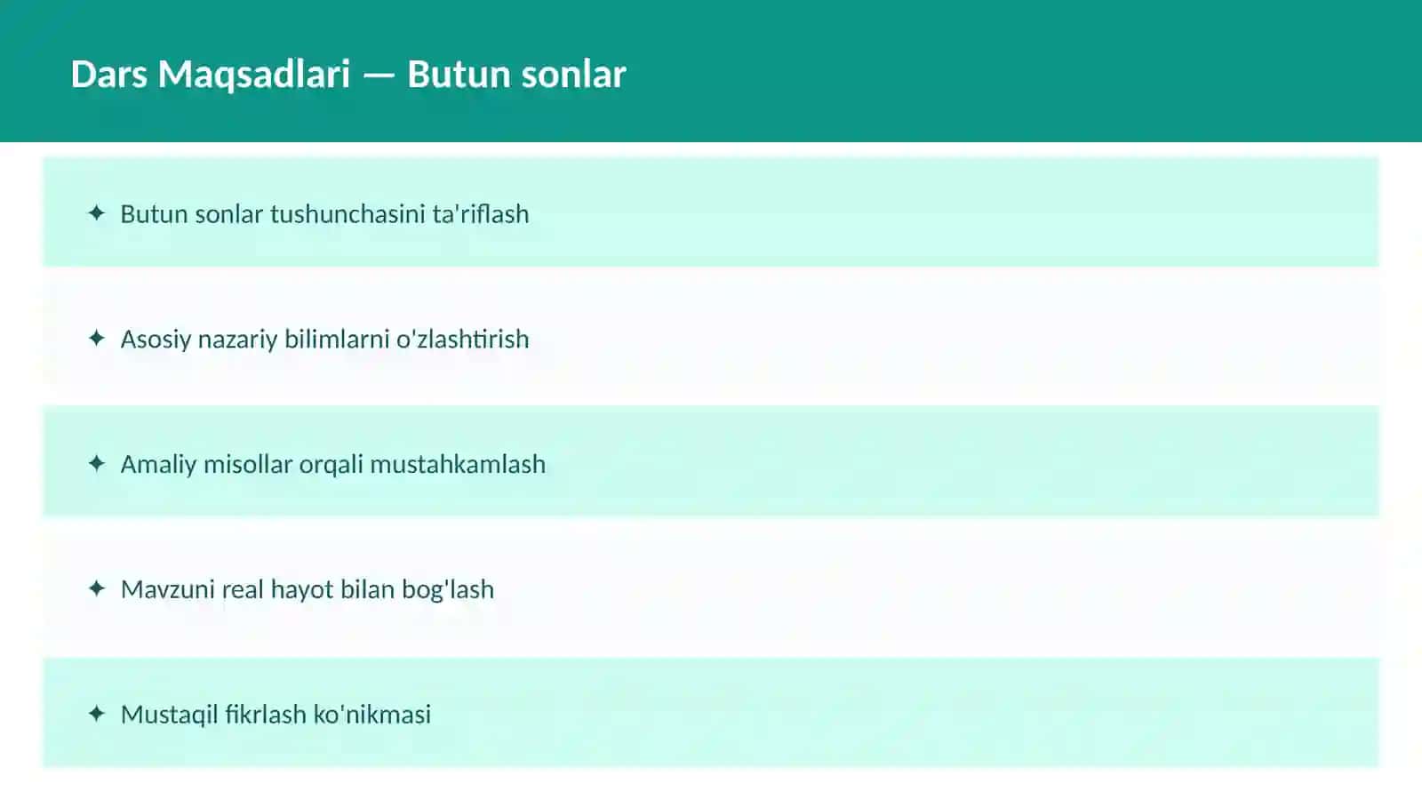 MATEMATIKA Sonlar nazariyasi 2