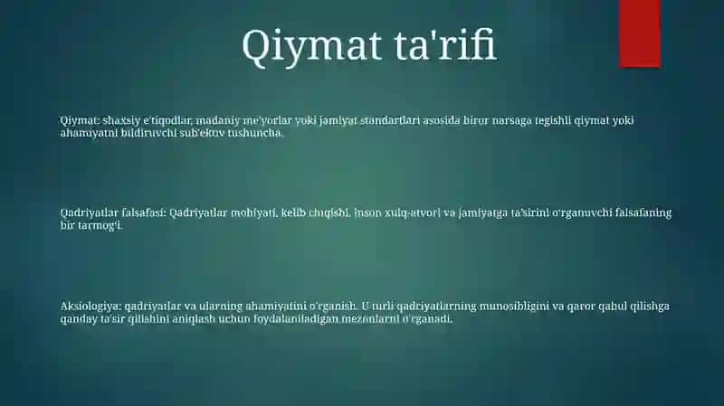 Qadriyatlar Falsafasi 2