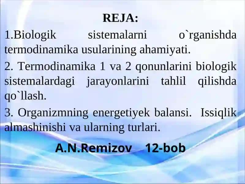 TERMODINAMIKA.TIRIK SISTEMALAR TERMODINAMIKASI 2