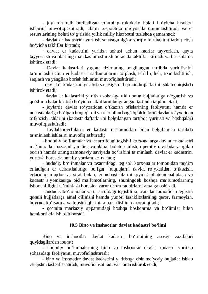 Davlat kadastrlari yagona tizimi bo‘limi 2