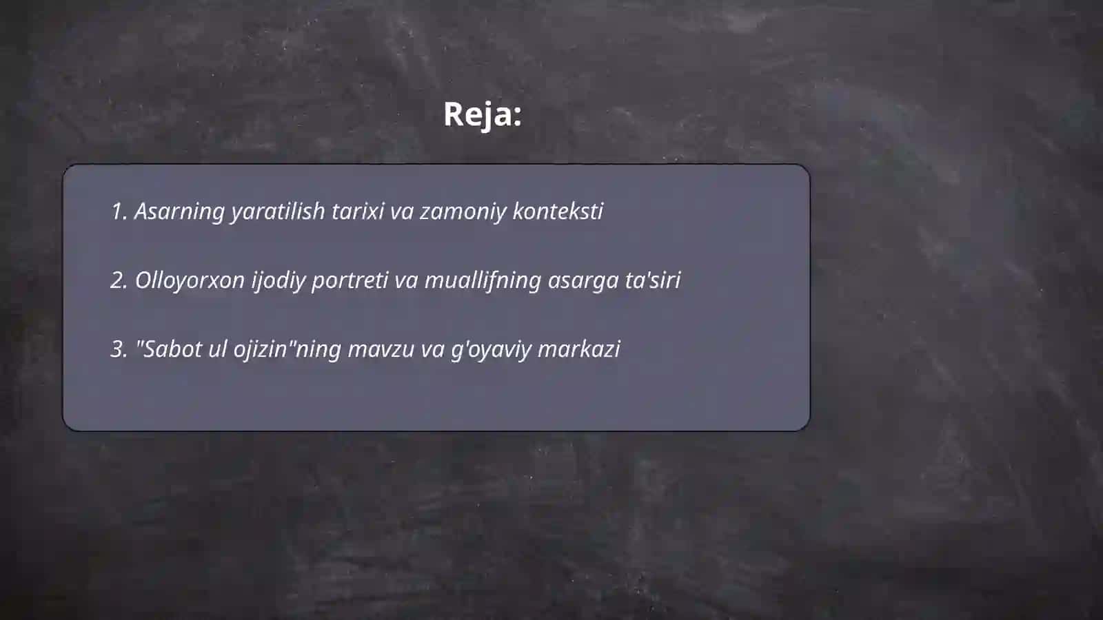 Sabot ul ojizin asari tahlili 2