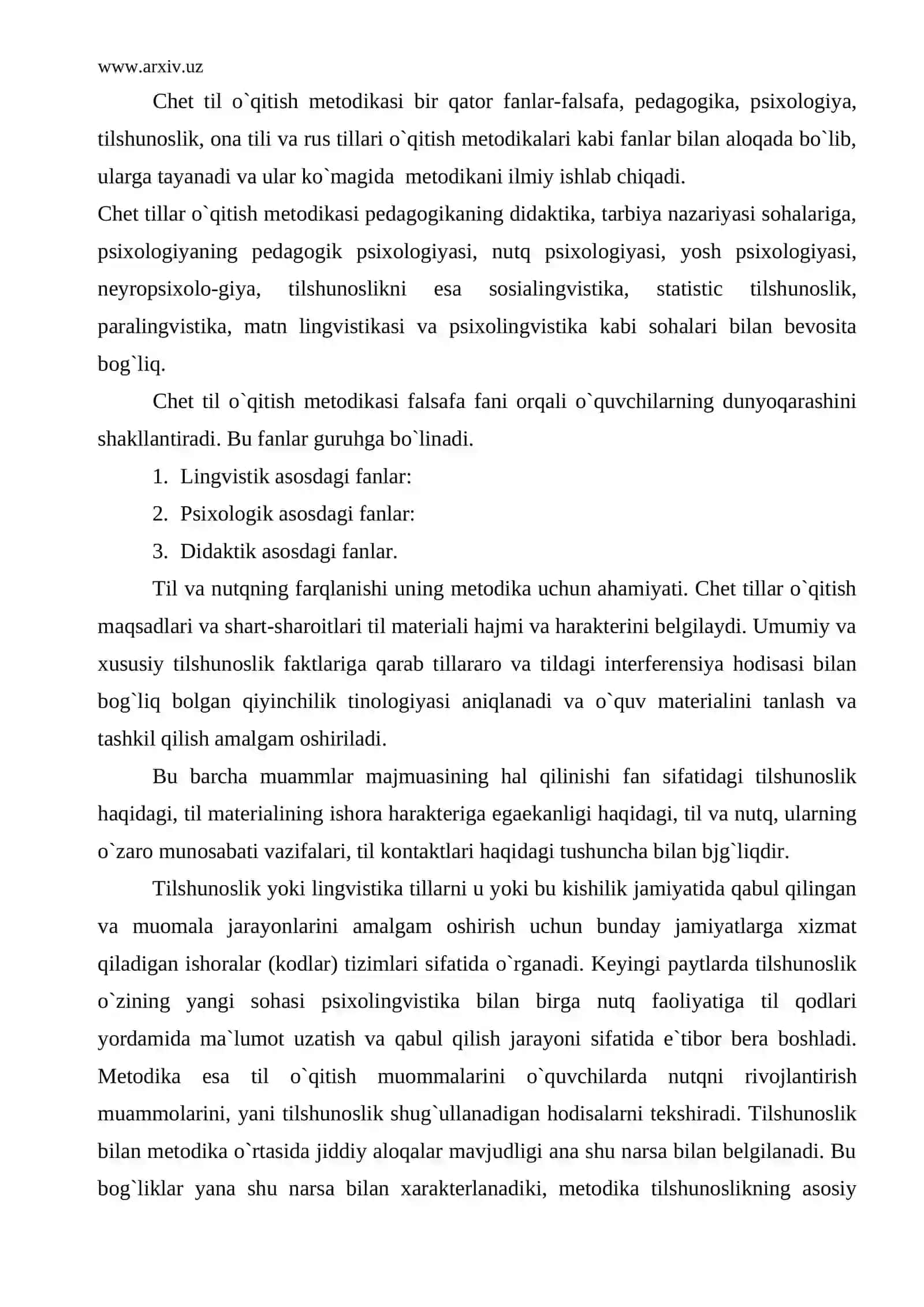 Chet til o`qitish metodikasi 2