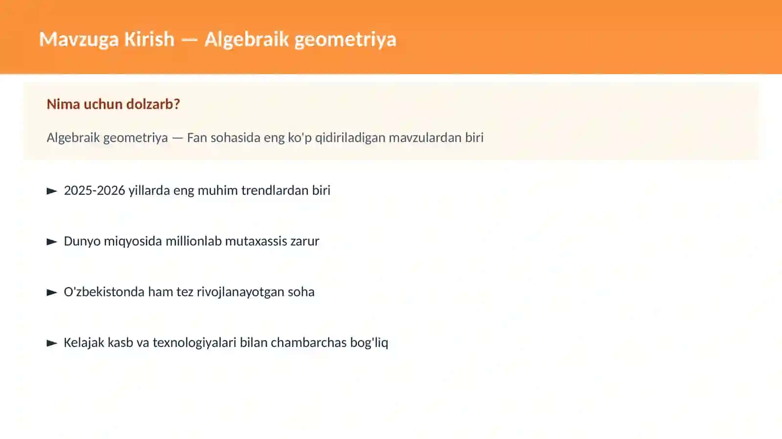 FAN | MATEMATIKA ZAMONAVIY 2