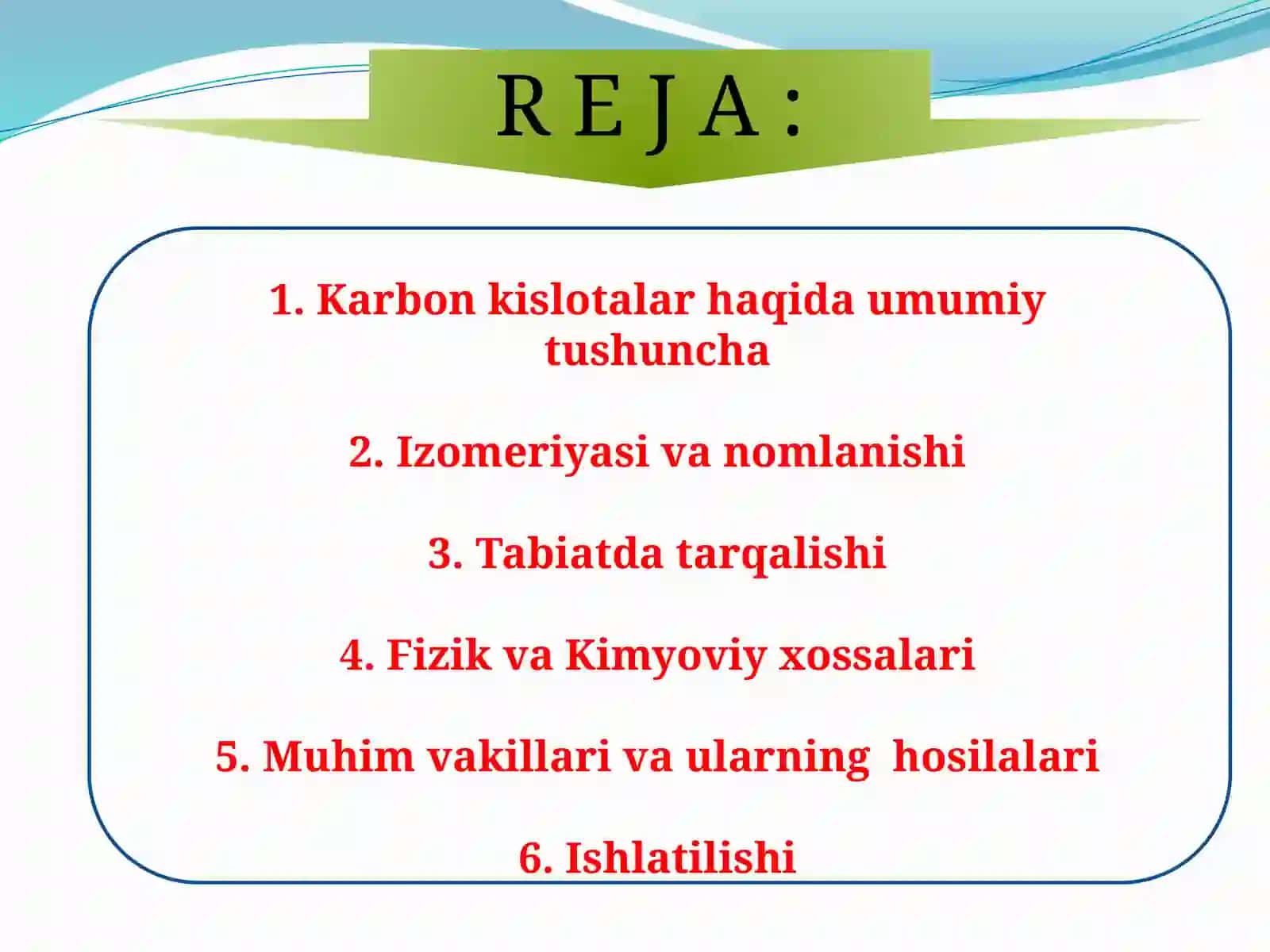 To’yingandi karbon kislotalar va ularning hosilalari 2