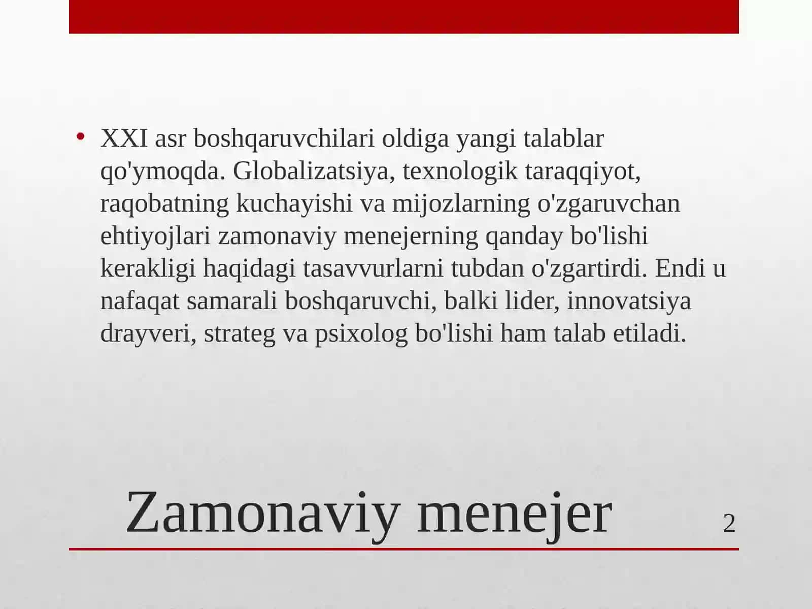 ZAMONAVIY MENEJER 2