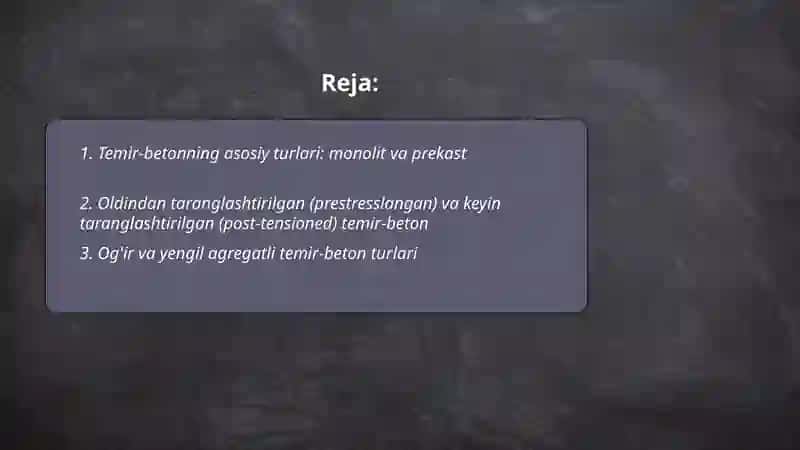 Temir-betonning turlari 2