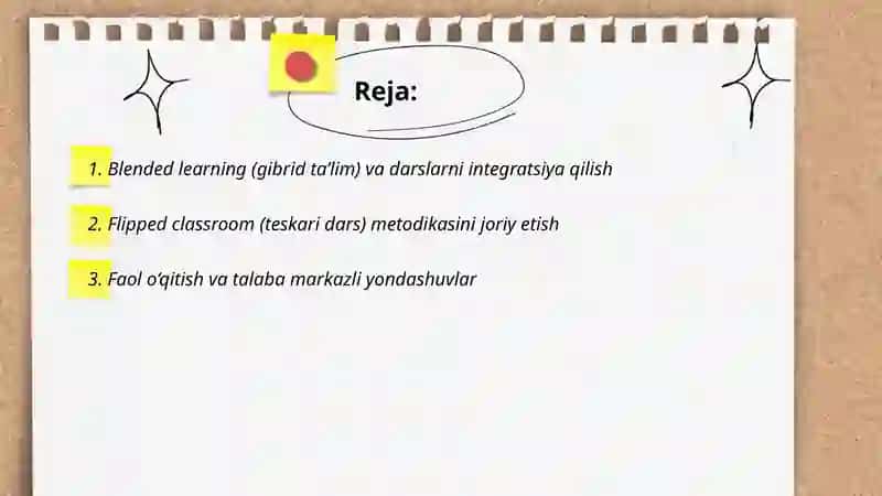 Blended learning (gibrid ta’lim) va darslarni integratsiya qilish 2