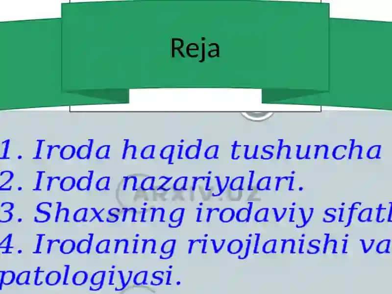 Iroda-shaxs xususiyati sifatida 2