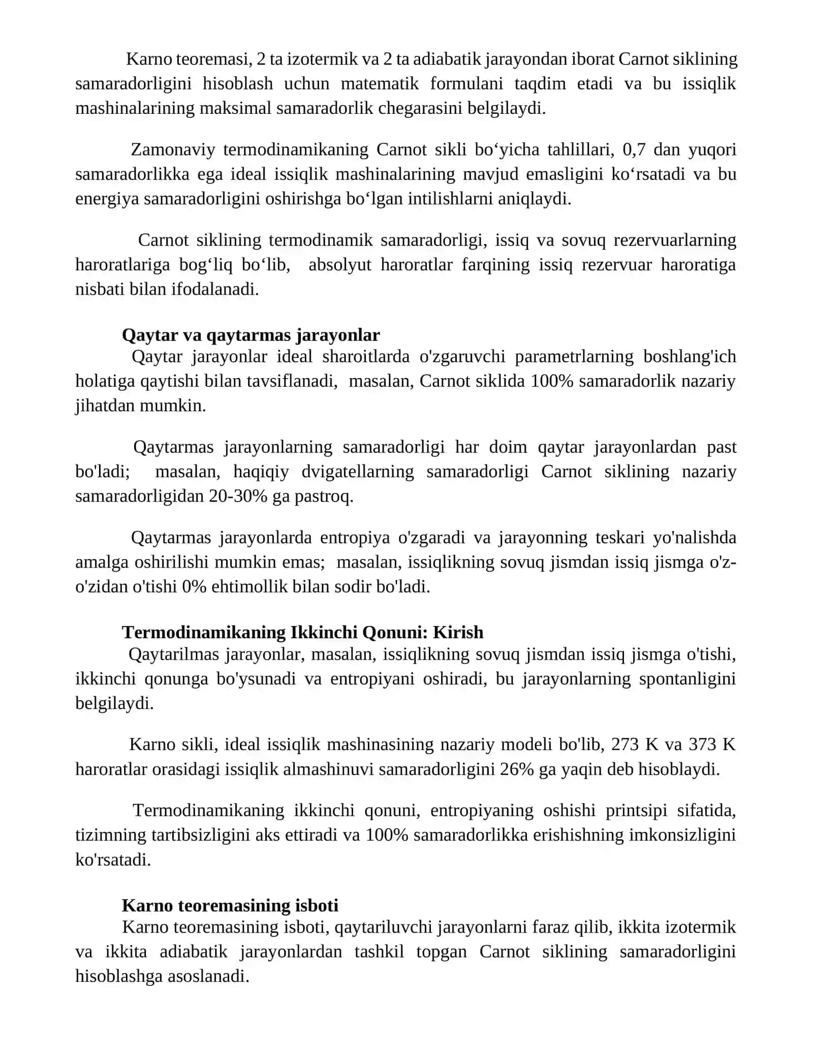 Karno sikli va teyoremasi 2