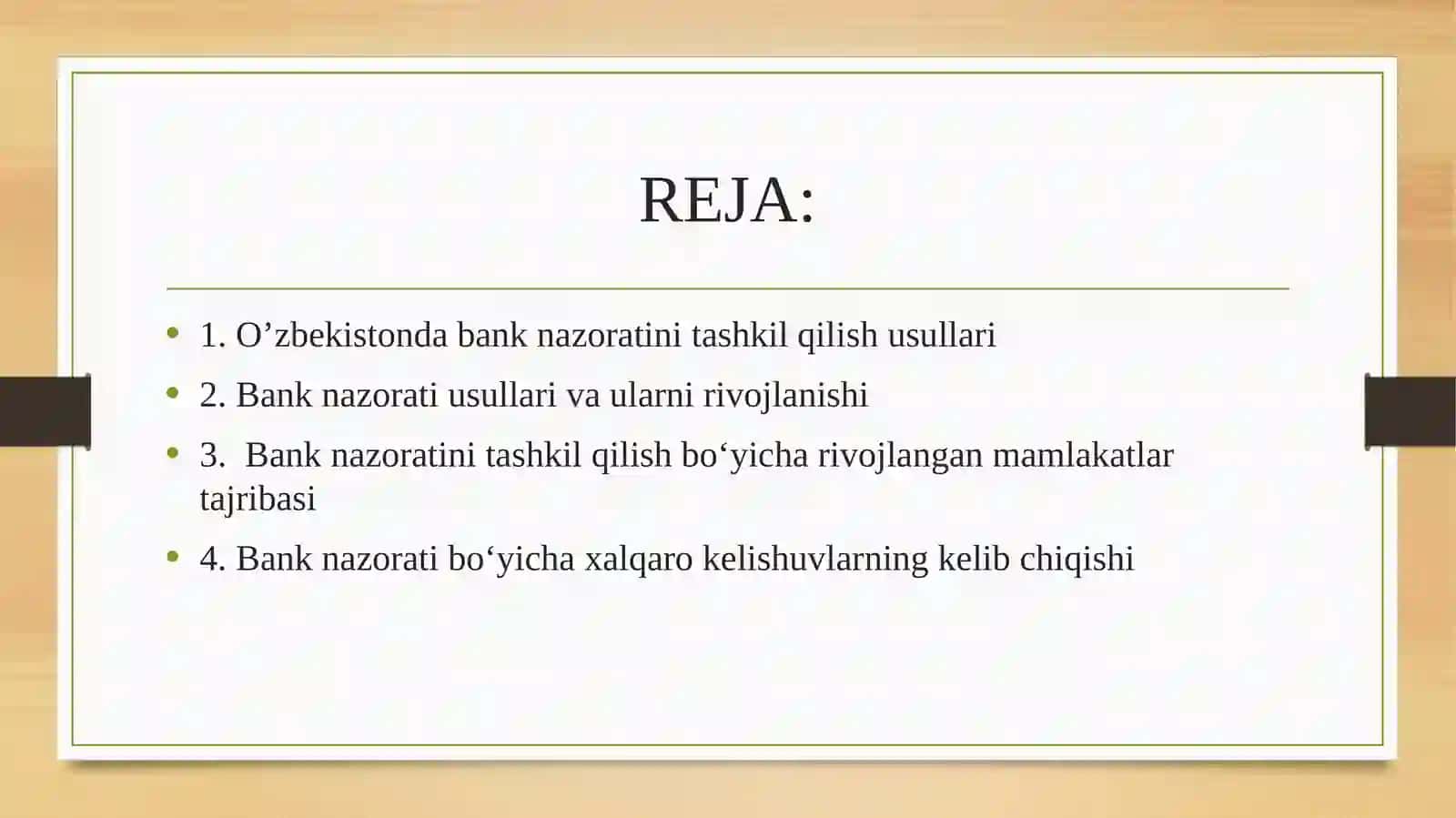 TIJORAT BANKLARI FAOLIYATINI TARTIBGA SOLISH VA NAZORATI USULLARI 2