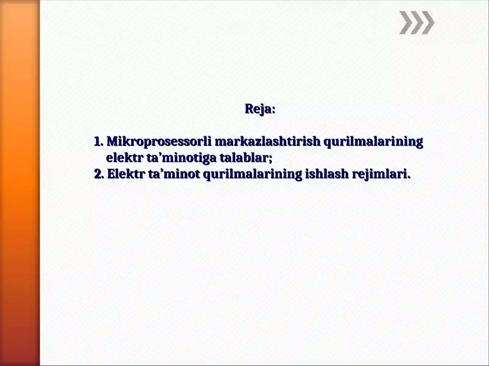 Mikroprosessorli markazlashtirish qurilmalarining elektr ta’minoti 2