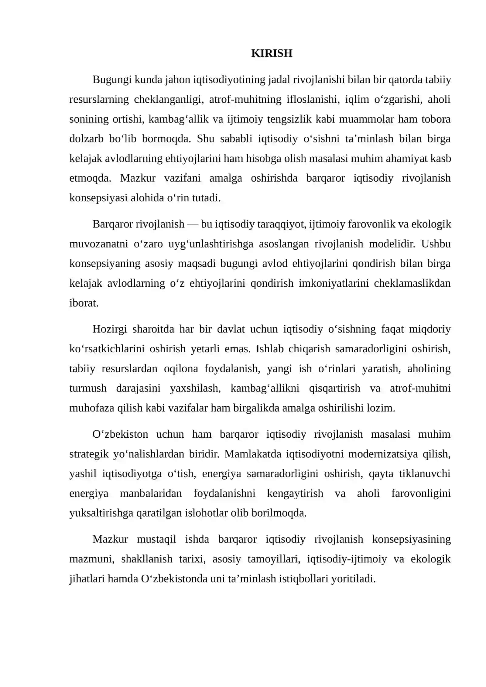 BARQAROR IQTISODIY RIVOJLANISH KONSEPSIYASI 2