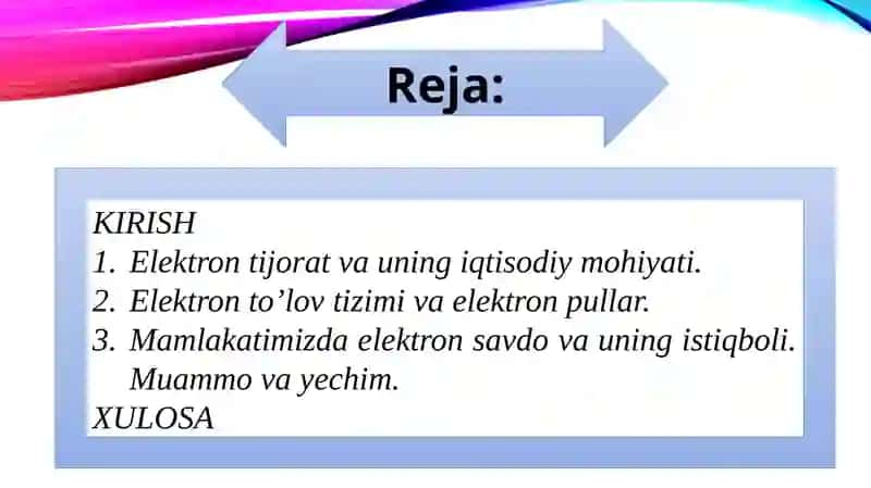 Elektron To'lovlar va Elektron Tijorat 2