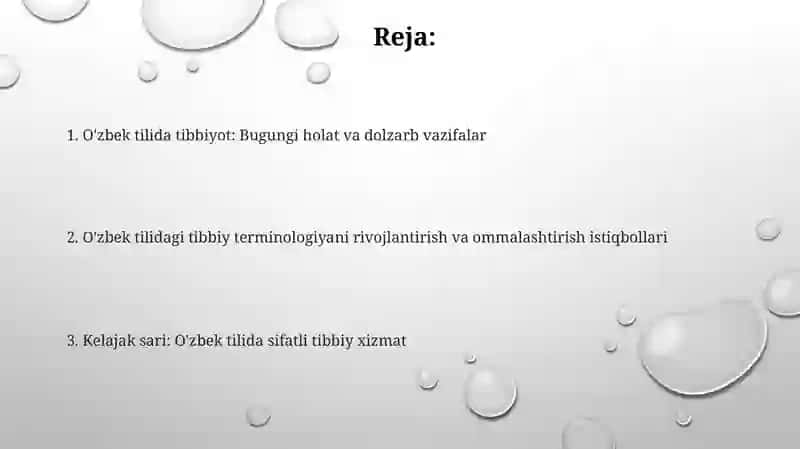 Tibbiyotda o'zbek tilining rivojlanishi 2
