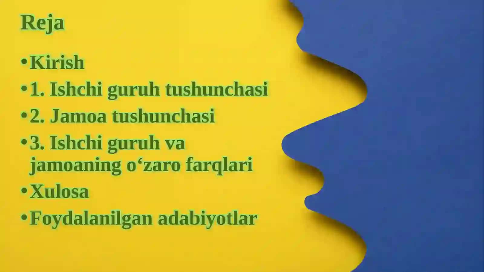 Ishchiguruh va jamoa tushunchalari 2