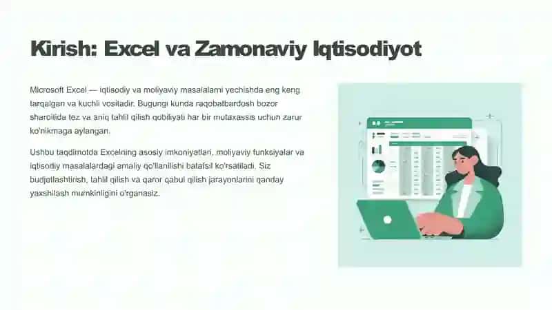 Iqtisodiy masalalarni Microsoft Excel yordamida yechish 2