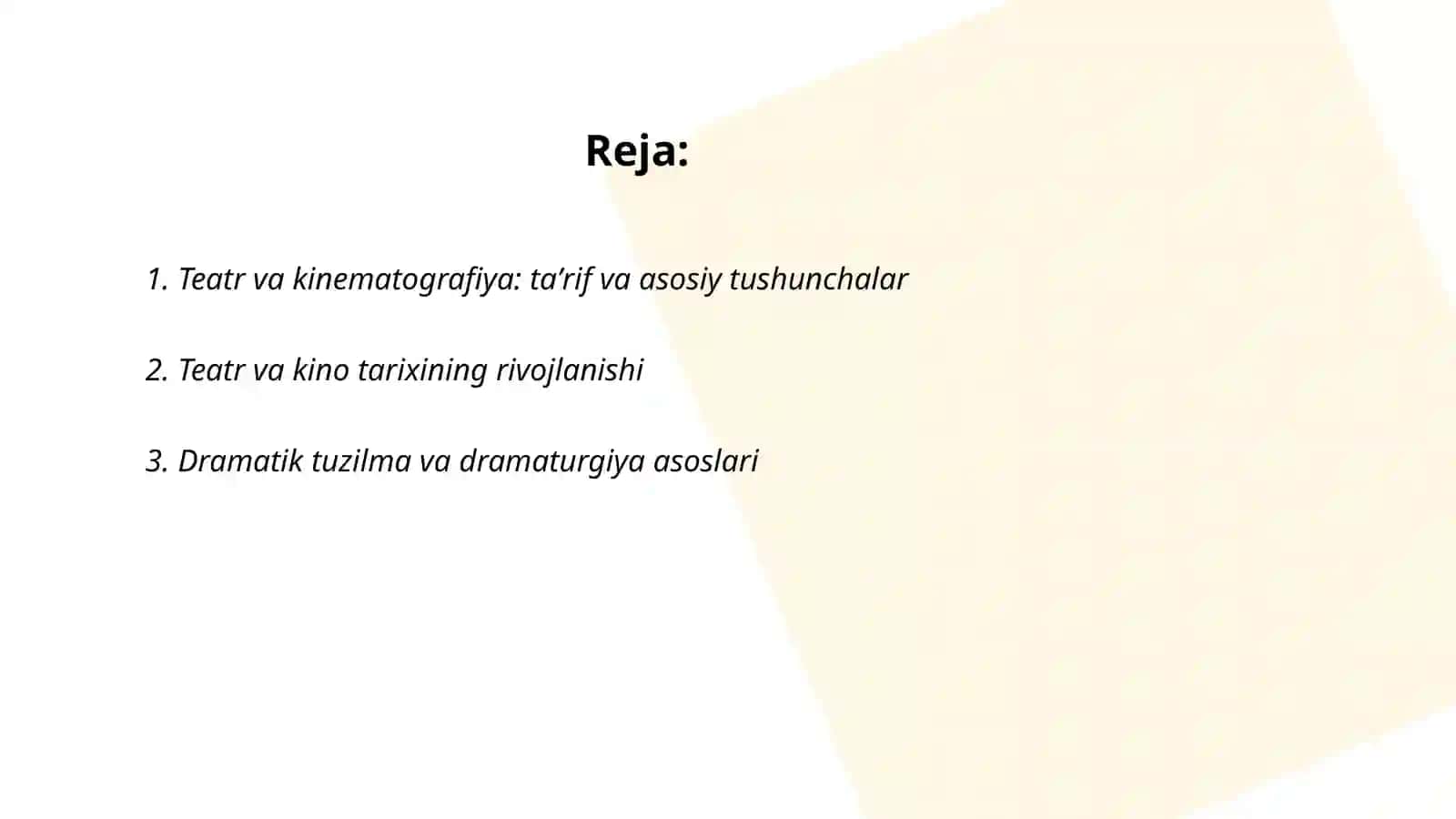 Teatr kinematografiyaning asosi 2