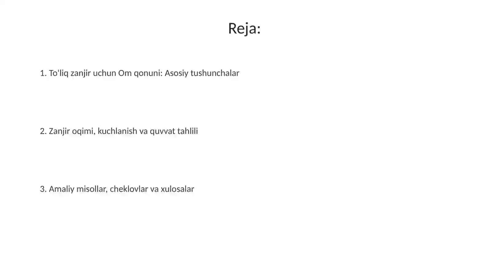 To'liq zanjir uchun Om qonuni 2