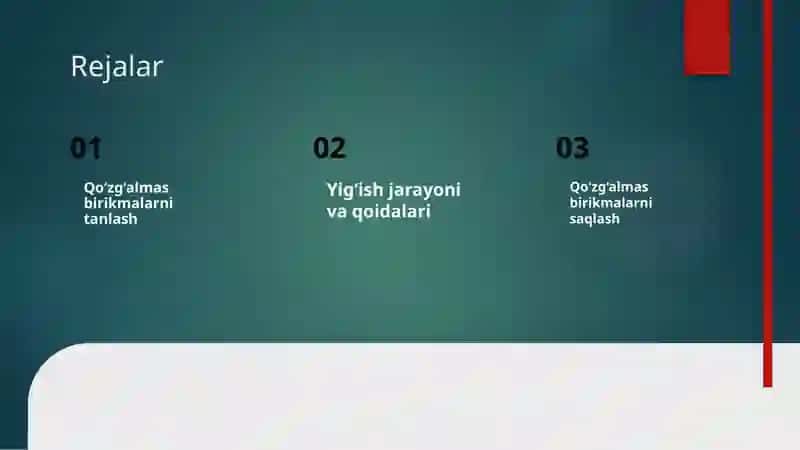 Qo‘zg‘almas birikmalar 2