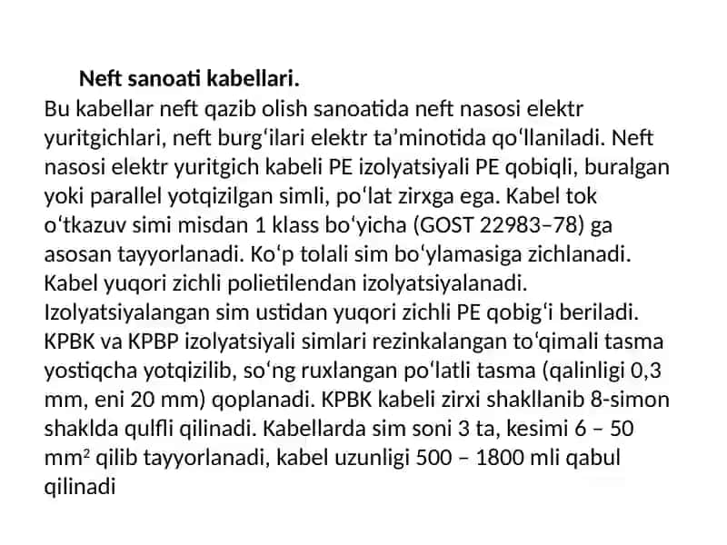 Neft sanoati kabellari 2