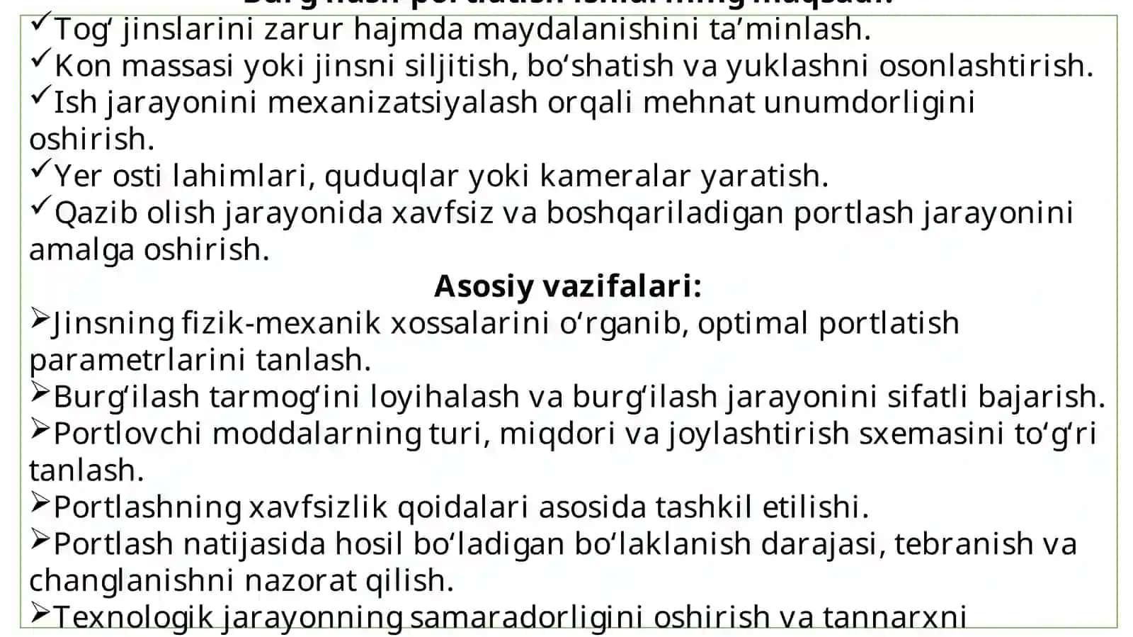 Burg‘ilash-portlatish ishlari va ularni loyihalash 2
