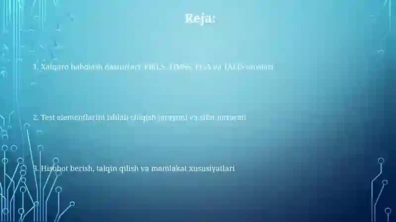 Xalqaro Hatiy PIRLS, TIMSS, PISA, TALIS 2