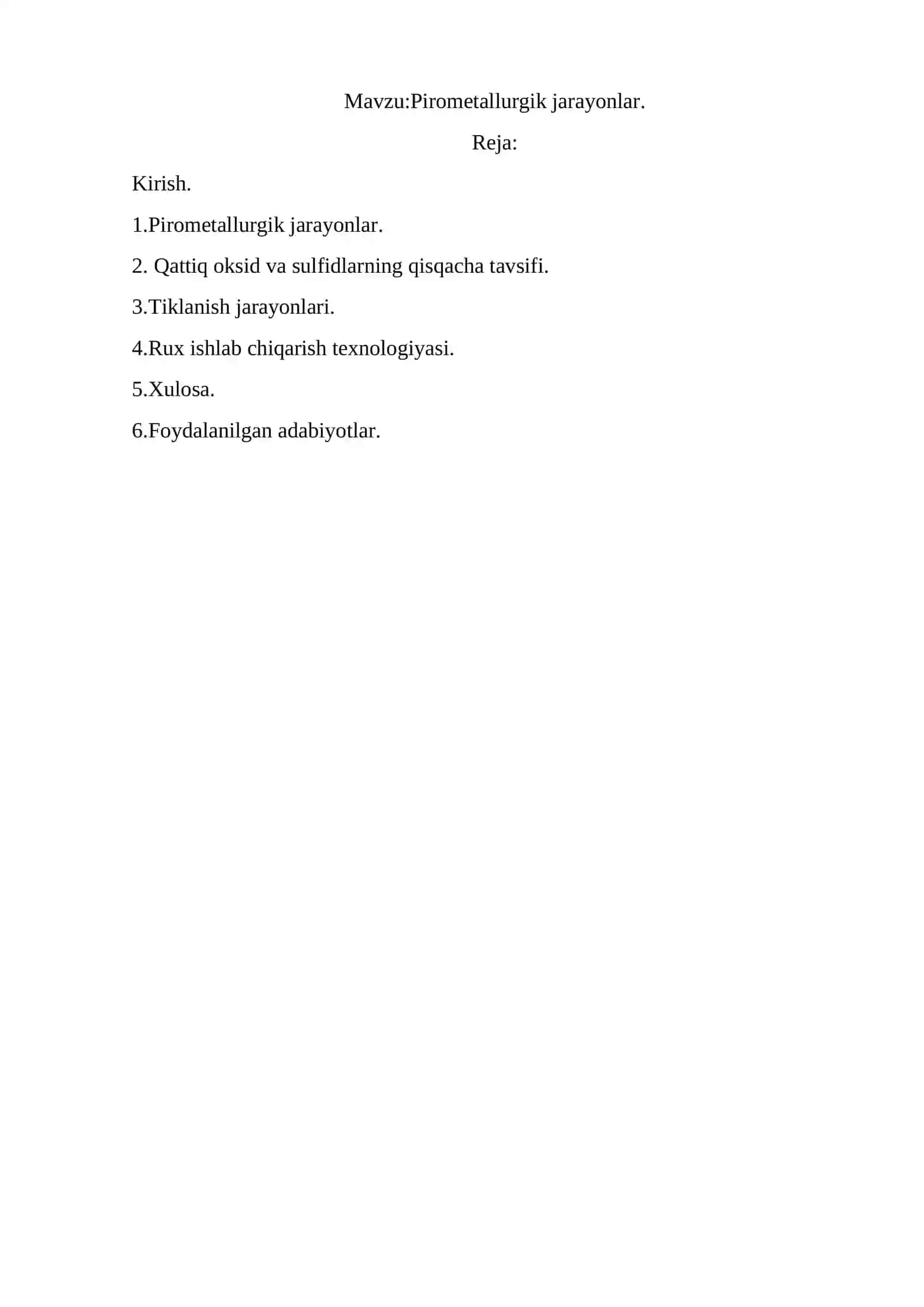 Pirometallurgik jarayonlar 2