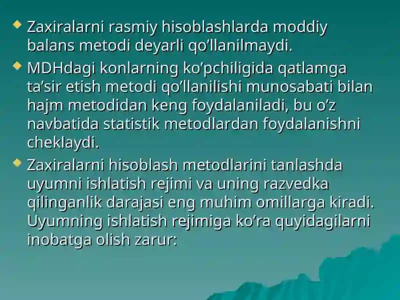 Neft va gaz zaxiralarini hisoblash metodlari 2