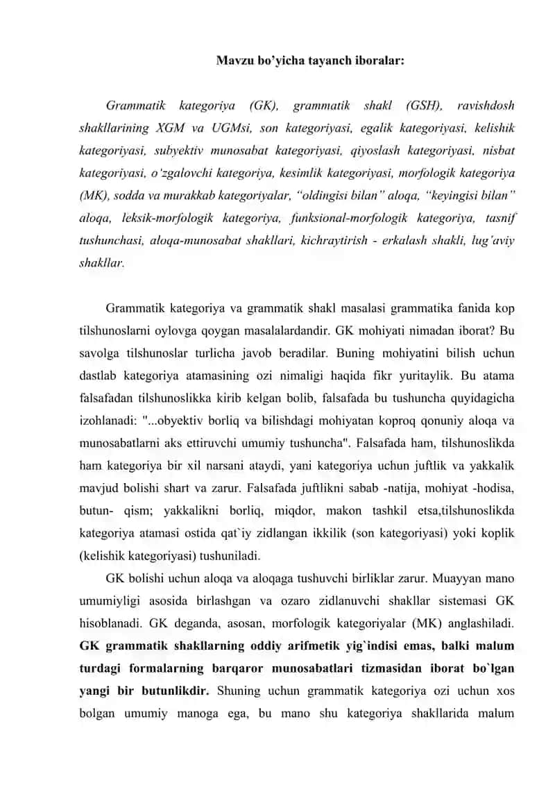Grammatik kategoriya va shakllar 2